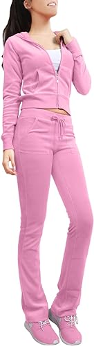 NE PEOPLE Women’s Tracksuit Set – 2 Piece Slim Fit Velour Velvet